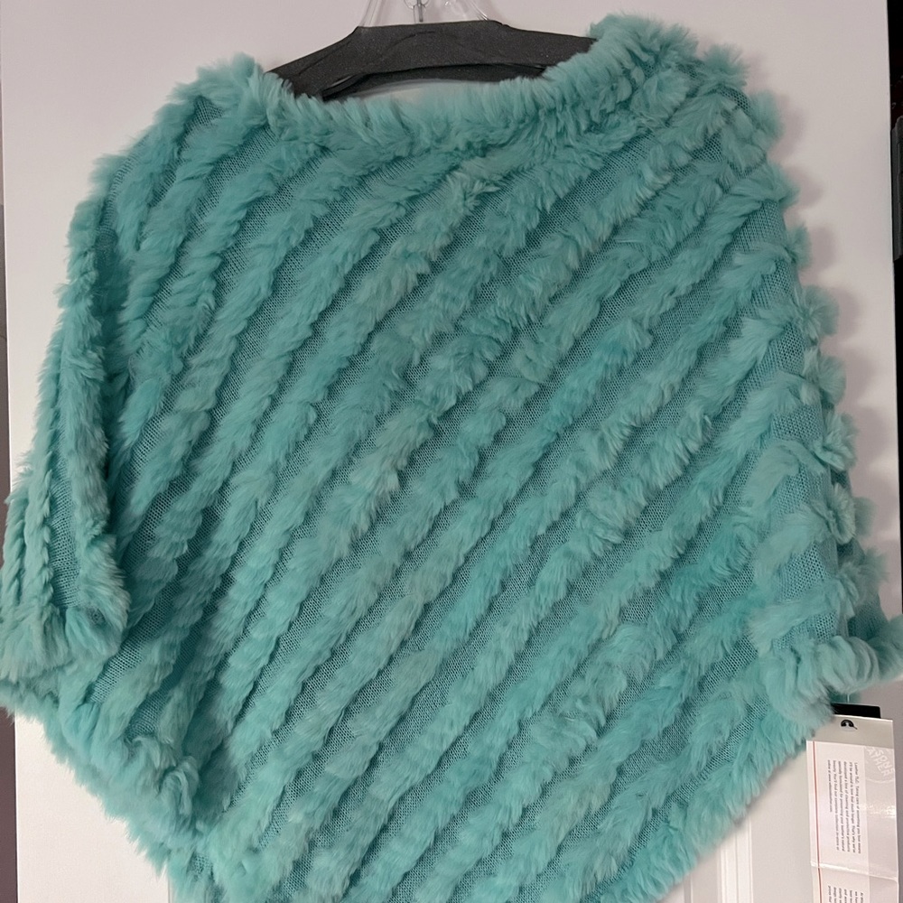 Turquoise Rabbit Poncho
